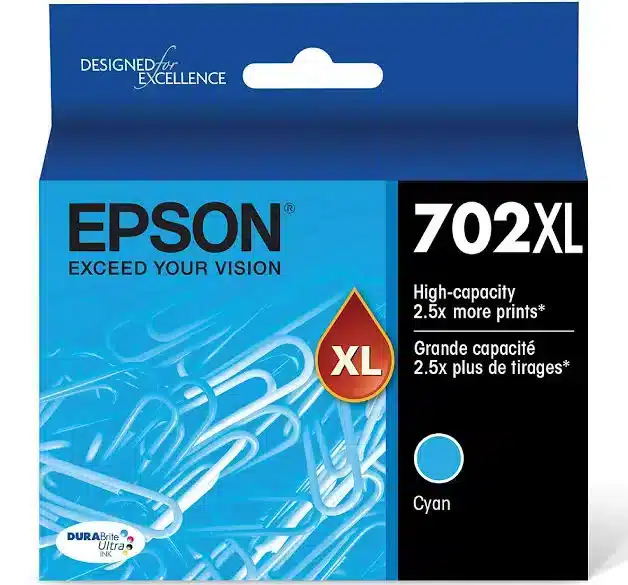 Epson 702XL DURABrite Ultra Cyan Ink Cartridge [T702XL220-S]