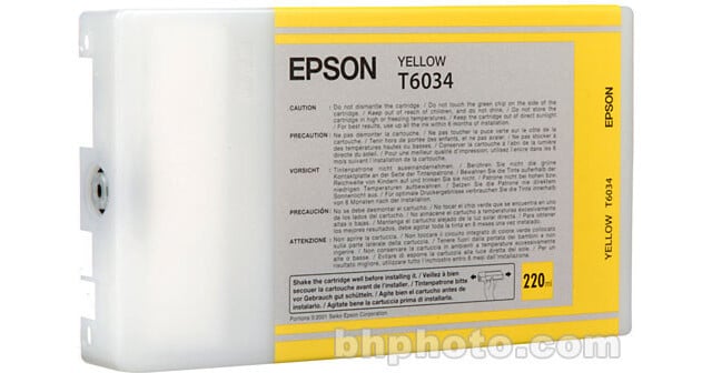 Epson T603 UltraChrome K3 220 mL Yellow Ink Cartridge [T603400]